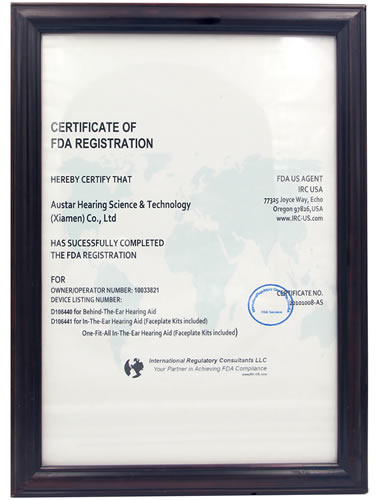 FDA certificate